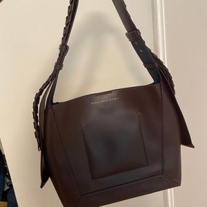 Stella McCartney Alter Braided Handle Hobo Vegan Leather Burgundy Eco Shoulder B